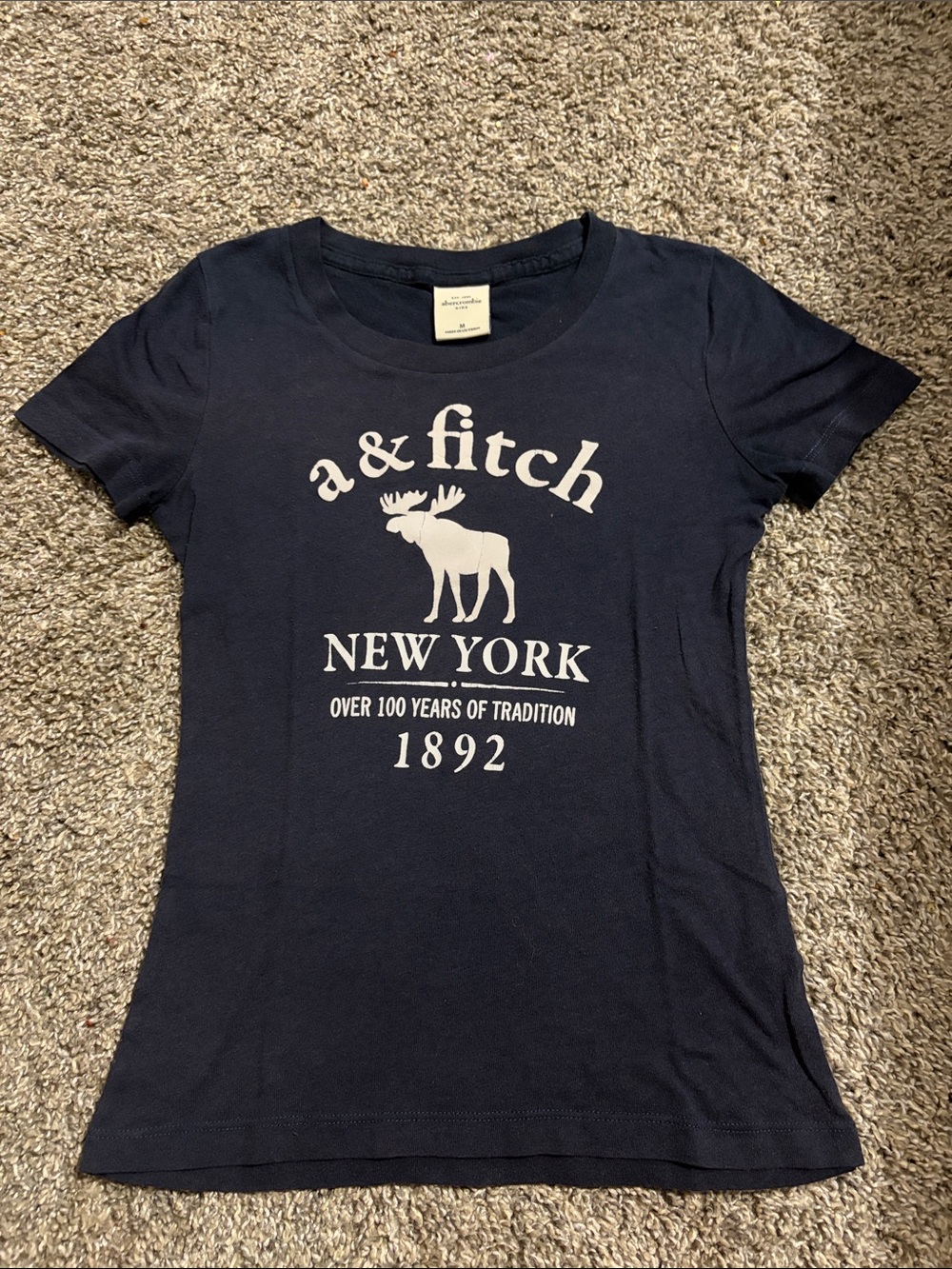 abercrombie kids Navy Blue Graphic Moose Sweatshirt Tee